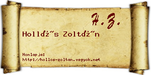 Hollós Zoltán névjegykártya
